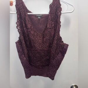Purple Lace Sleeveless Top XL